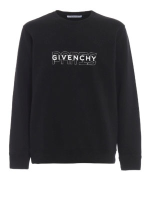 GIVENCHY: Felpe e maglie - Felpa nera con logo a contrasto