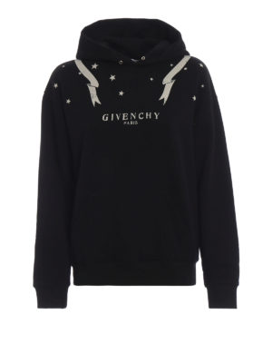 GIVENCHY: Felpe e maglie - Felpa in cotone con cappuccio e stampa logo