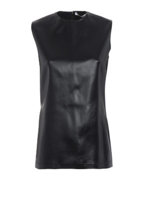 GIVENCHY: Top e canotte - Top smanicato in eco pelle dalle linee dritte