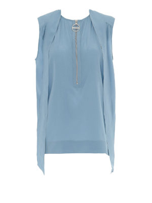 GIVENCHY: Top e canotte - Top in seta con sciarpina rimovibile