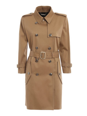 GIVENCHY: cappotti trench - Trench in cotone con spalline imbottite
