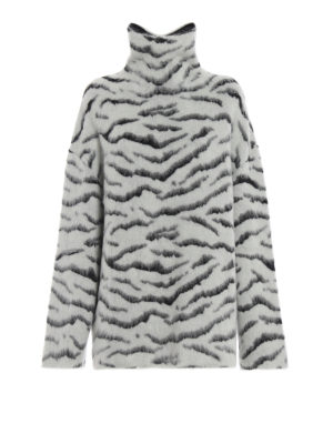 GIVENCHY: maglia a collo alto e polo - Pull oversize a collo alto effetto zebrato