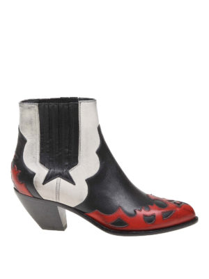 GOLDEN GOOSE: tronchetti - Stivaletto Sunset Flowers in pelle