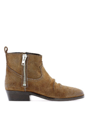 GOLDEN GOOSE: tronchetti - Stivaletti texani Viand in camoscio