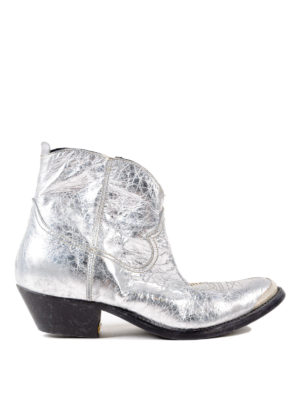 Golden Goose: ankle boots - Young crackled leather ankle boots