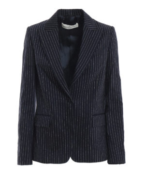 GOLDEN GOOSE: giacche blazer - Blazer Venice in lana e seta gessato