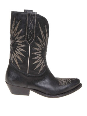 GOLDEN GOOSE: stivali - Stivali Wish Star in pelle