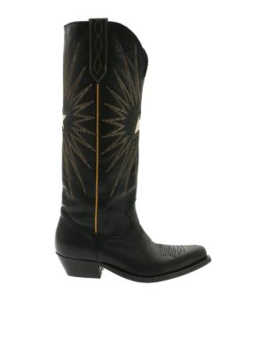 GOLDEN GOOSE: boots - Wish Star texan boots in black