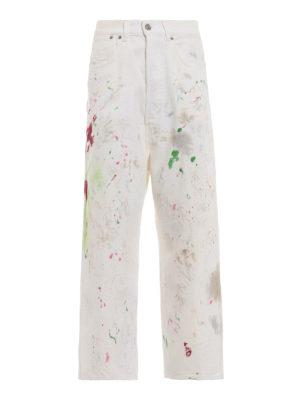 GOLDEN GOOSE: Boyfriend - Jeans Breezy in denim effetto pittura