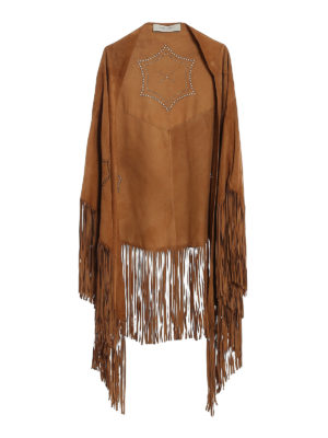 GOLDEN GOOSE: Capes &  Ponchos - Penelope lamb skin fringed cape
