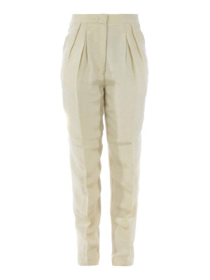 GOLDEN GOOSE: casual trousers - Felicia off white high rise pants