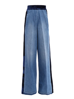 Golden Goose: casual trousers - Sophie double denim flared trousers