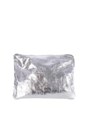 GOLDEN GOOSE: pochette - Clutch Toast in pelle craquelé