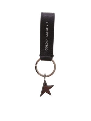 GOLDEN GOOSE: key holders - Star keyring in black