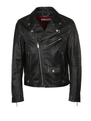 GOLDEN GOOSE: giacche in pelle - Chiodo Golden in pelle di vitello