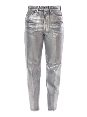 GOLDEN GOOSE: straight leg jeans - Coated laminated jeans