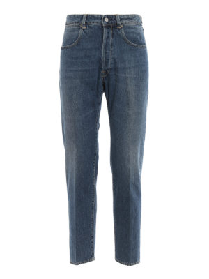 GOLDEN GOOSE: straight leg jeans - Up 5 pocket cotton denim jeans