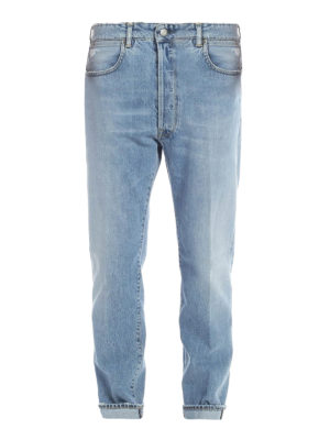 GOLDEN GOOSE: straight leg jeans - Vintage style stone wash jeans