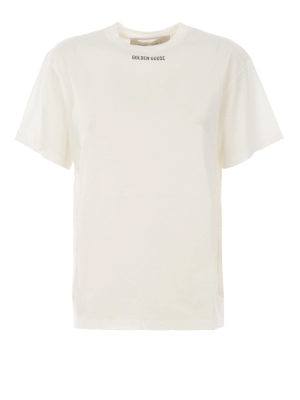 GOLDEN GOOSE: t-shirts - Golden print cotton T-shirt