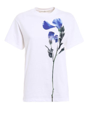 Golden Goose: t-shirts - Golden Tee with blue flower print