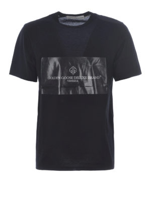GOLDEN GOOSE: t-shirt - T-shirt con pannello stampa logo