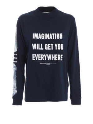 GOLDEN GOOSE: t-shirt - T-shirt blu con manica lunga