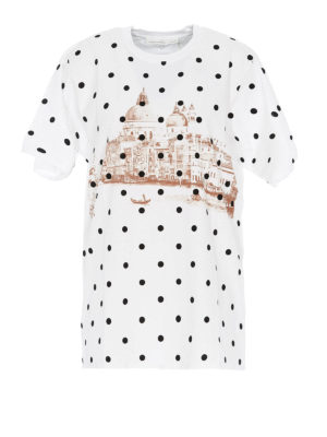 GOLDEN GOOSE: t-shirt - T-shirt Melita con stampa e pois