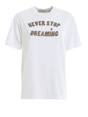 GOLDEN GOOSE: t-shirts - Never Stop Dreaming sequined T-shirt