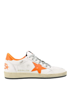 GOLDEN GOOSE: sneakers - Sneakers Ball Star in pelle effetto usato