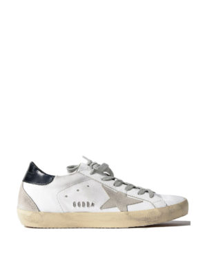 GOLDEN GOOSE: sneakers - Sneaker Superstar con talloncino nero