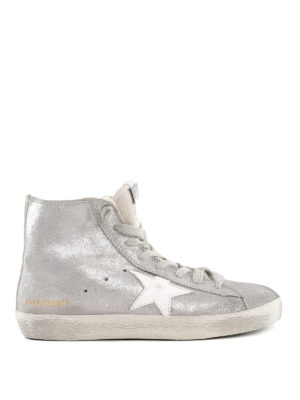 GOLDEN GOOSE: sneakers - Sneaker Francy in shearling argento