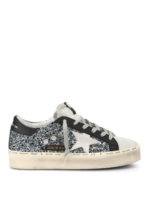 GOLDEN GOOSE: sneakers - Sneaker Hi star con glitter
