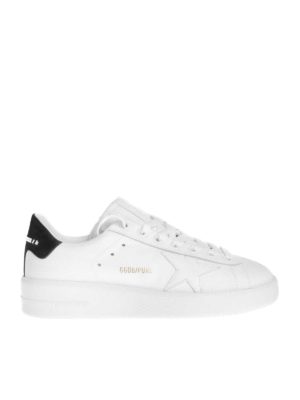 GOLDEN GOOSE: trainers - Pure Star sneakers in white with black heel