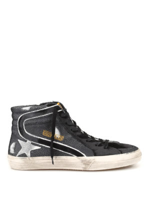 GOLDEN GOOSE: sneakers - Sneaker Slide scamosciate effetto used
