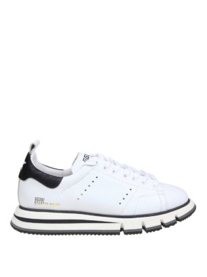 GOLDEN GOOSE: sneakers - Sneaker Starter Shark in pelle bianca