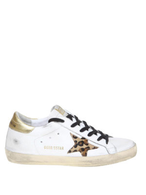 GOLDEN GOOSE: trainers - Superstar calf hair star sneakers
