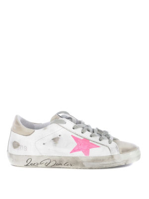 GOLDEN GOOSE: sneakers - Sneaker Superstar in pelle effetto usato