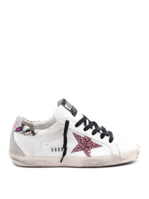 GOLDEN GOOSE: trainers - Superstar glitter heel sneakers