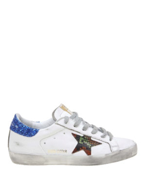GOLDEN GOOSE: sneakers - Sneaker Superstar con inserto glitter