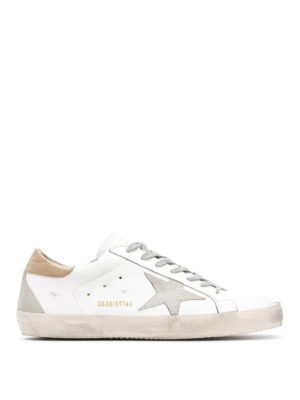GOLDEN GOOSE: sneakers - Sneaker Superstar con inserto dietro nude