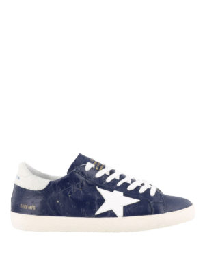 GOLDEN GOOSE: sneakers - Sneaker Superstar in pelle effetto struzzo