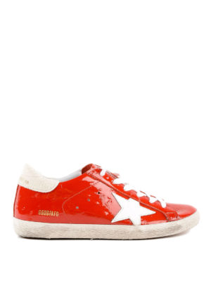 GOLDEN GOOSE: sneakers - Sneaker Superstar in vernice rossa