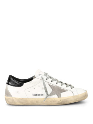 GOLDEN GOOSE: sneakers - Sneaker Superstar con inserto stampa rettile