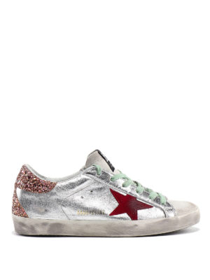 GOLDEN GOOSE: trainers - Superstar silver sneakers