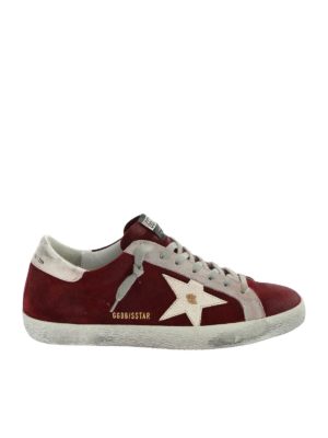 GOLDEN GOOSE: trainers - Superstar sneakers in burgundy