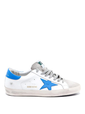 GOLDEN GOOSE: trainers - Superstar used effect leather sneakers