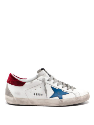 GOLDEN GOOSE: sneakers - Sneakers Superstar in pelle e velluto