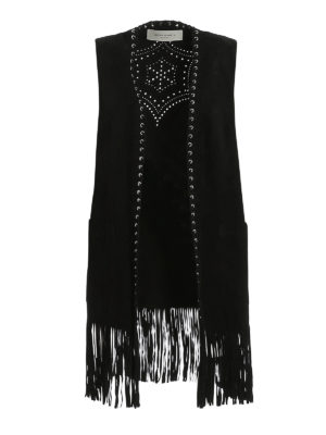 GOLDEN GOOSE: waistcoats & gilets - Juno lamb skin long vest