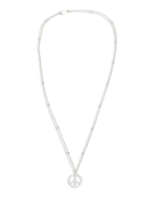 Gregio: Necklaces & Chokers - Zirconia peace sign necklace