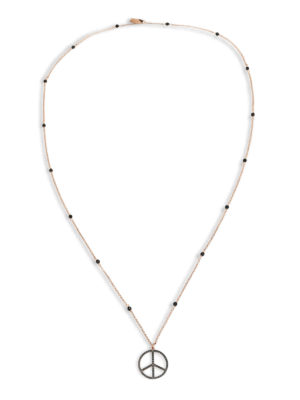 Gregio: Necklaces & Chokers - Zirconia peace sign necklace
